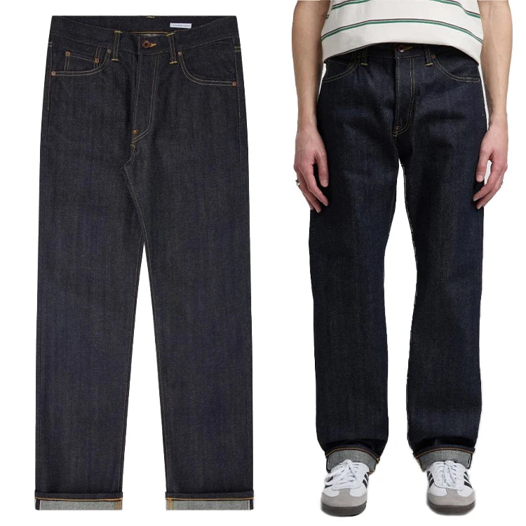 Custom High Quality Selvedge Denim Jeans Unwash Popular Button Fly Raw Denim Jeans Fashion Causal Flare Japanese Denim Jeans