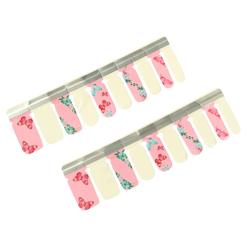 New Design Gradual Nail Polish Strips Butterfly Nail Wraps