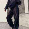Vintage Washed Polar Fleece Sweatpants Casual Wide Leg Pants Custom Logo Acid Wash Jogger Trousers for Women