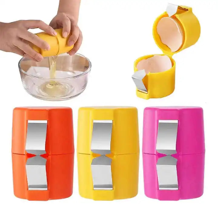 Hot Plastic 3 Pcs Manual Egg Cracker Tool Shell Separator Remover Peeler Breaker Egg Shell Opener for Boiled Raw Eggs