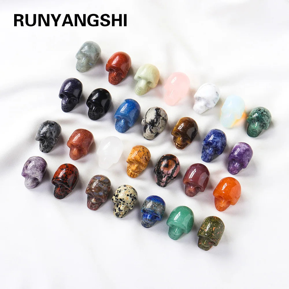 Wholesale 1.5-3inch Gemstone Skulls High Quality Carved Fluorite Skulls Healing Crystal Crafts