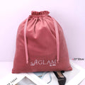 Recyclable Custom Logo Printed Pink Velvet Drawstring Bag for Wedding Gift Hair Shoe Packaging Soft Luxury Velvet Pouch Bag