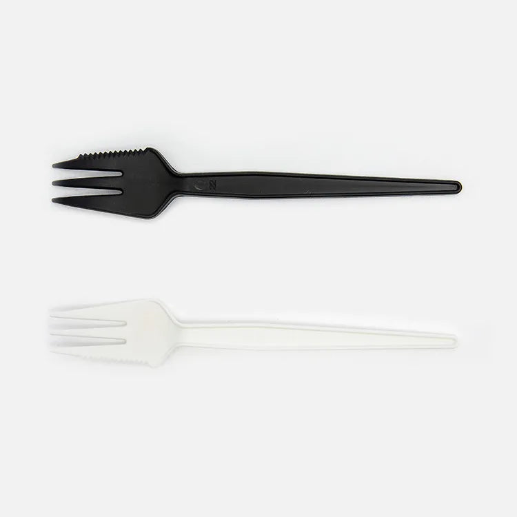 CPLA New Design Biodegradable Eco-Friendly Disposable Knife Fork and Spoon Individual Wrapper Sawtooth Fork for Party Use