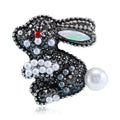 Cute Children's Rabbit Brooch Pins Rhinestone Animal Brooches Wedding Party Gift Decoration Alloy Easter Crystal Engagement Bag