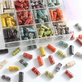 Natural 8.5*19.5mm Geometric Ceramic Clay Bead Bamboo Joint Cylinder Loose Bead Charm for DIY Jewelry Making Accessories