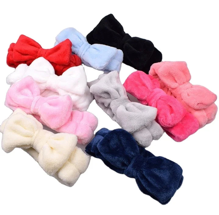 Facial Solid Soft Velvet Headband for Make up and Washing Face