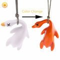 Funny Color Changing Swing Duck Car Pendant Roasted White Roast Duck Interior Decor for Wedding and Baptism