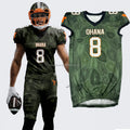 Customised American Football Uniform Sets Adult College Jerseys Short Sleeves Breathable 100% Polyester Digital Print