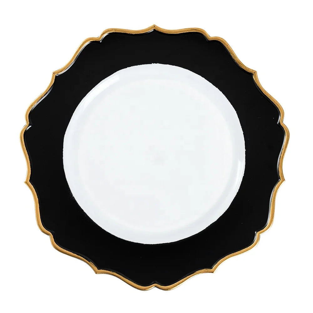 Wholesale Round Plastic Eco-friendly Reusable Dinnerware Sets Tableware for Home Hotel Wedding Event Decoration