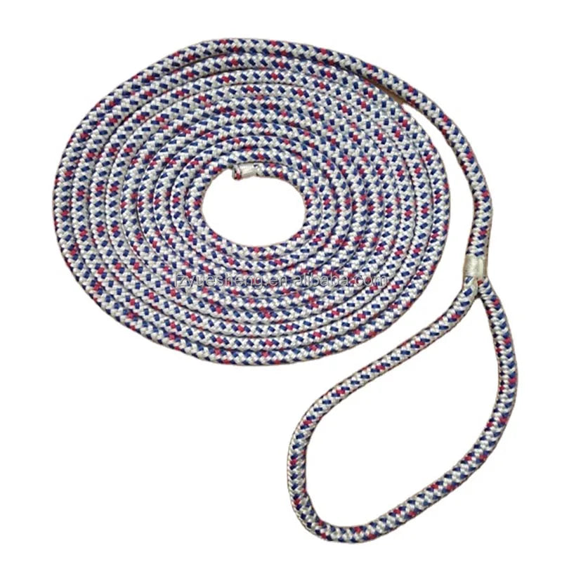 in Stock Solid Polyester 24mm Dock Line Double Braided Marine Nylon Rope for Packing for Marine Use
