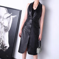 New Design Real Genuine Sheep Leather Women Skirt Leather Long Dress