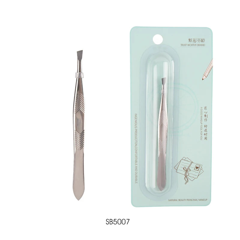 Direct Factory Wholesale Best Price Private Label Custom Slanted Professional Eyebrow Tweezers Stainless Steel False Eyelash