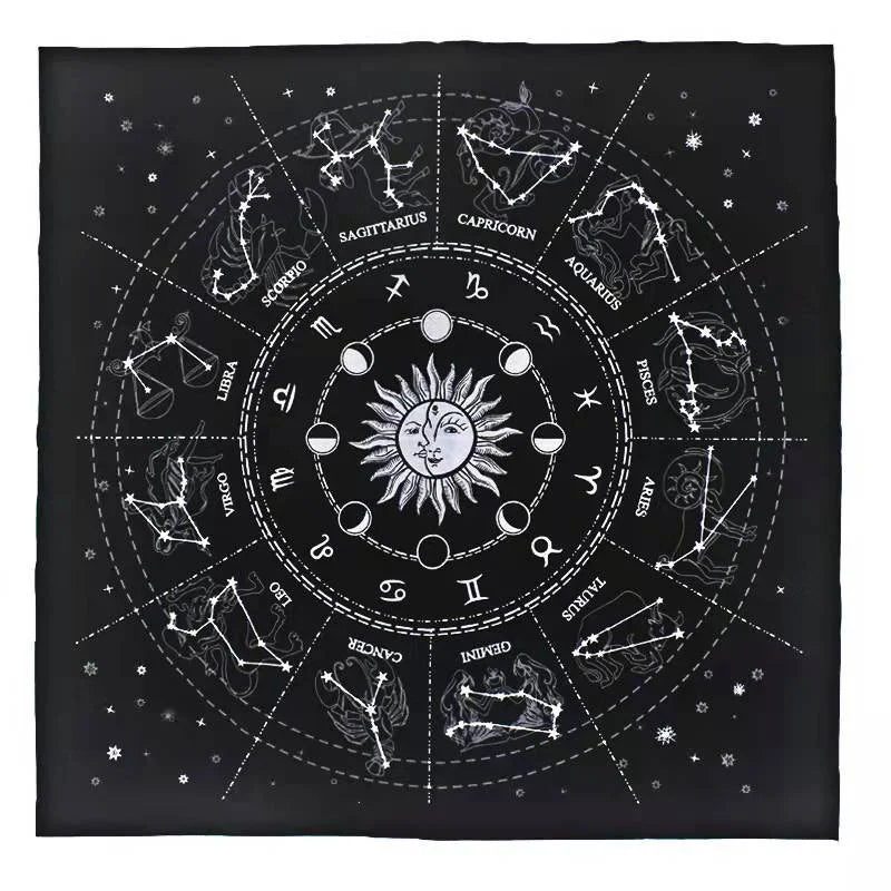 Altar Tarot Card Cloth Tablecloth Astrology Tarot Card Divination Card Table Cloth Tapestry Black