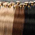 100% Human Hair Extensions Raw Tape Ins Double Drawn Russian Virgin Remy Customized Color Dyed Silk Straight 50grams Per Pack