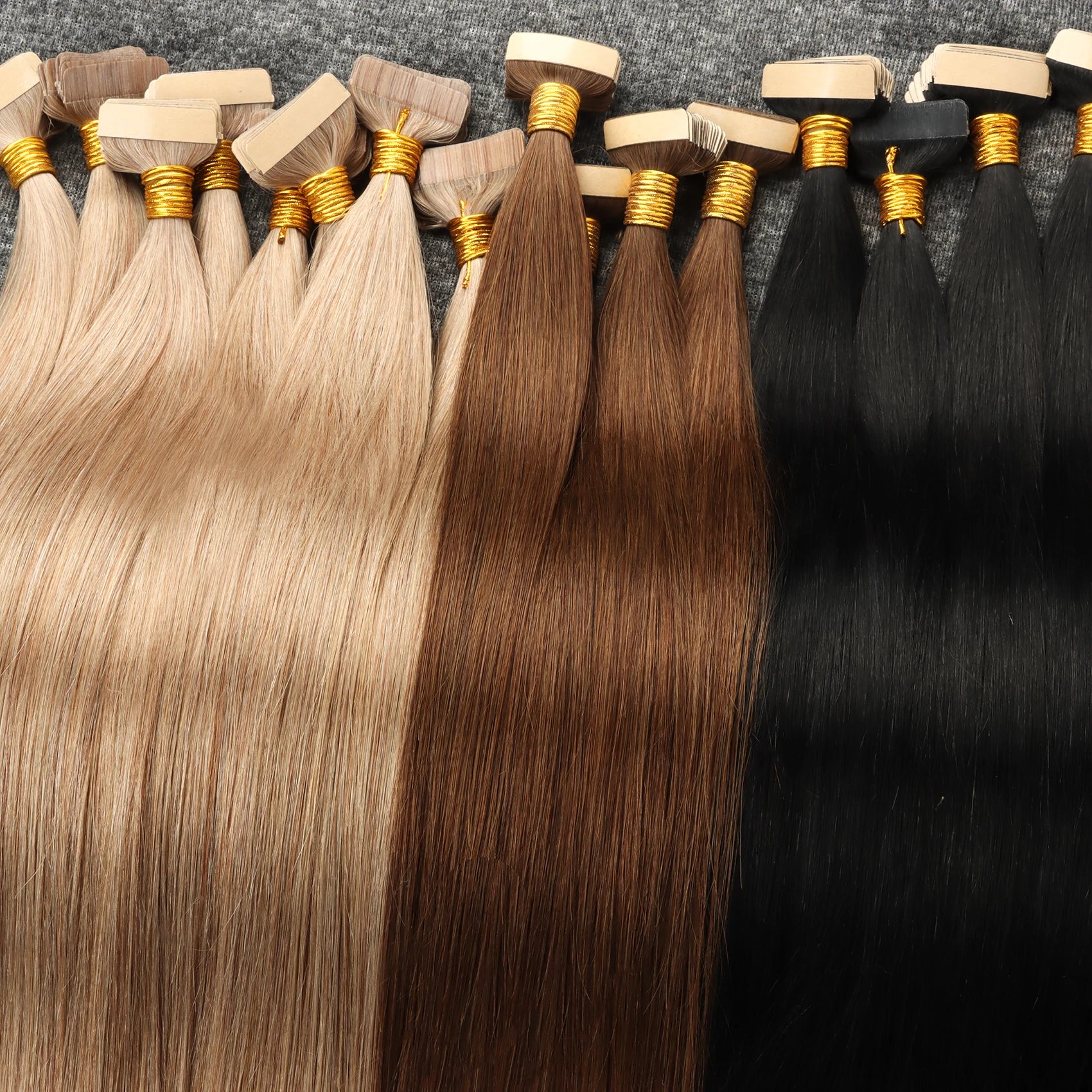100% Human Hair Extensions Raw Tape Ins Double Drawn Russian Virgin Remy Customized Color Dyed Silk Straight 50grams Per Pack