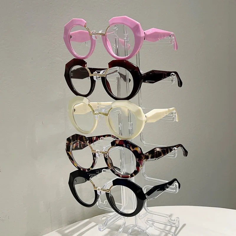2026 Fashion Classic Metal Frame Eyeglasses Stylish Eyewear Luxury Blue-light Blocking Glasses Irregular Round-shaped Eyeglasses