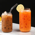 400ml/550ml Cold Drink Glassware Ripple Can Shaped Glass Cups With Straws