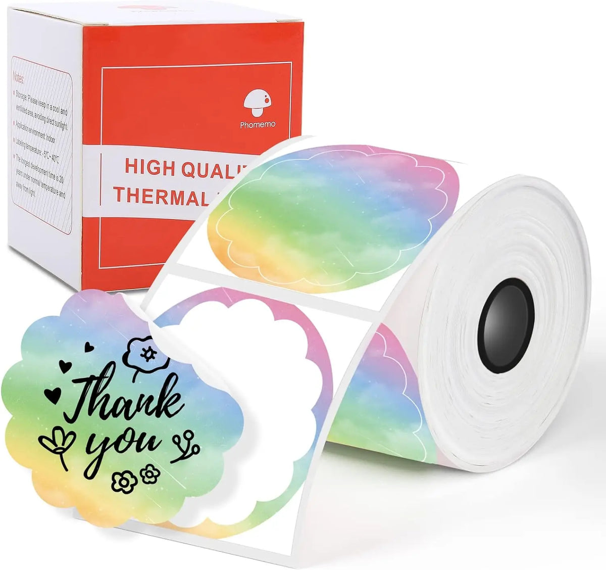 Phomemo Waterproof Acrylic Adhesive Round Sticker for Thermal Printers (Model XP4030-230/TT/BU/PK/KA) 0.01mm Thickness