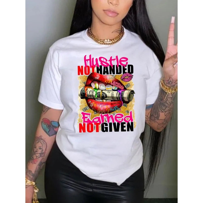 Custom Urban Women's Graphic Oversize T Shirts Y2k Tee Top Streetwear Fashion Sports Graphic Letter Plain Print Girls T-shirt