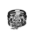 Braided PU Leather Vintage Bangles with Stainless Steel Beads Wedding & Anniversary Gift