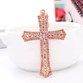 Fashion Luxury Corss Charm CZ Rhinestones Metal Car Key Cross Diamond Pendant Keychains Keyring