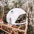 Prefabricated Hybrid Geodesic Dome Tent Home With Stove