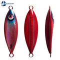 80g 100g Casting Slow Fall Pitch Jigging Lure Spoon Shaped Sea Fishing Luminous Metal Jig Lure Lead Jigs