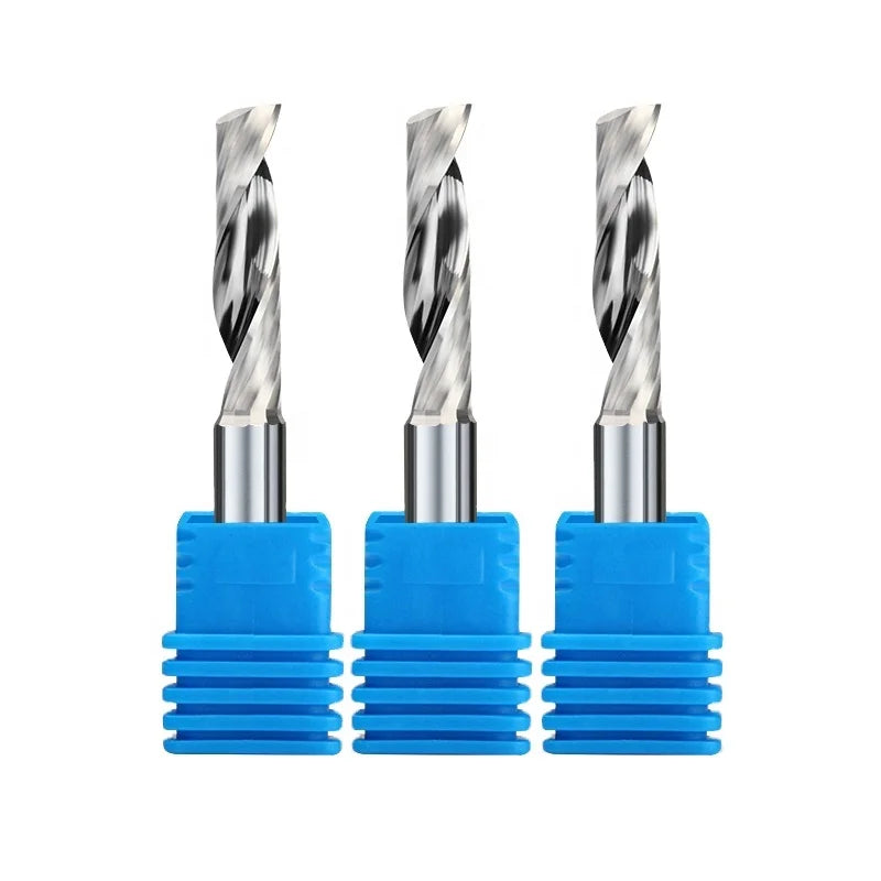 Jinchuan Single 1 Flute Spiral Carbide Germany Aluminum Coated End Mill Cutting Wood Acrylic PVC MDF 3.175mm Customizable