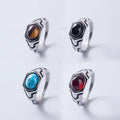 2024 Turquoise Onyx Stone Ring Waterproof 18k Gold Plated Stainless Steel Jewelry Custom Tiger Eye Crystal Signet Ring