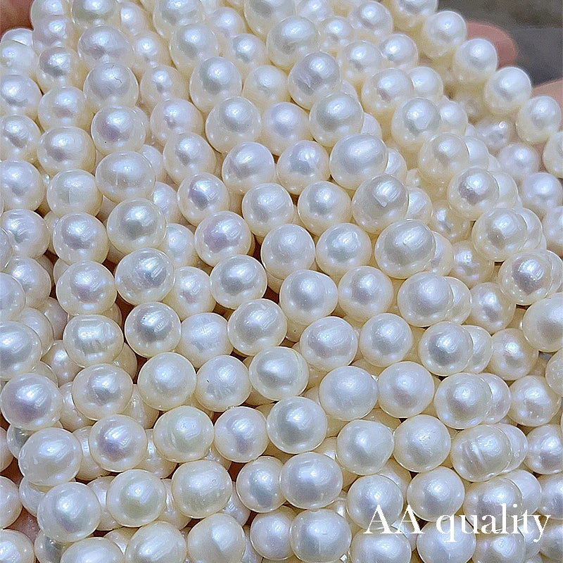 AA Factory Zhuji Cultured 3-12mm Freshwater Round Pearl Strands Full Half for Jewelry Making Necklace