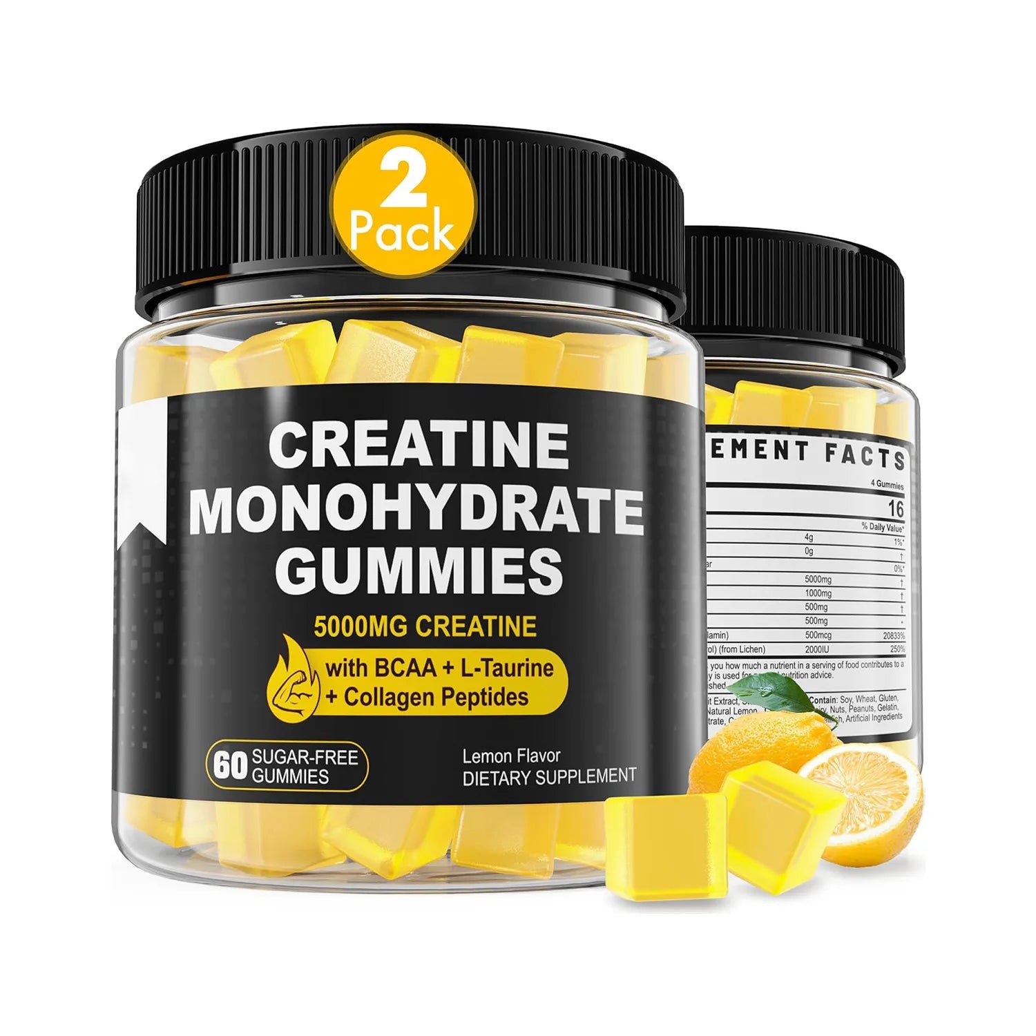 OEM Private Label Vegan Supplements High Quality Creatine Monohydrate Gummies 5000mg Vitamin D3 B12 Collagen Peptides