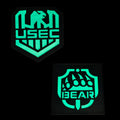 Night Glow Green BEAR USEC Patches With Hook Back Jacket Backpack Cloth Patch