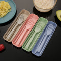Wheat Straw Set Travel Camping Plastic Cutlery Spoon Fork Knife