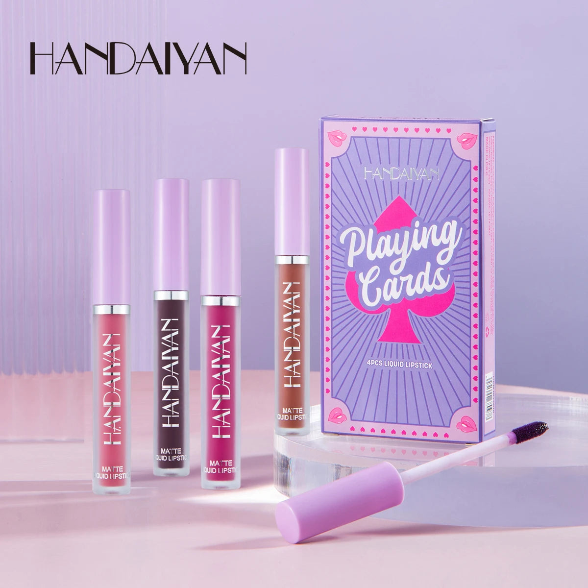 Handaiyan Lipstick Set Vegan Nude Matte Lipstick Private Label Lipgloss Shimmer Labiales New Arrival Liquid Lipstick Lipgloss