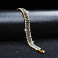 Vintage Fashion Multi Rows Bangle Sample Roman Crystal Ice Out Chain Bracelet for Women and Girls