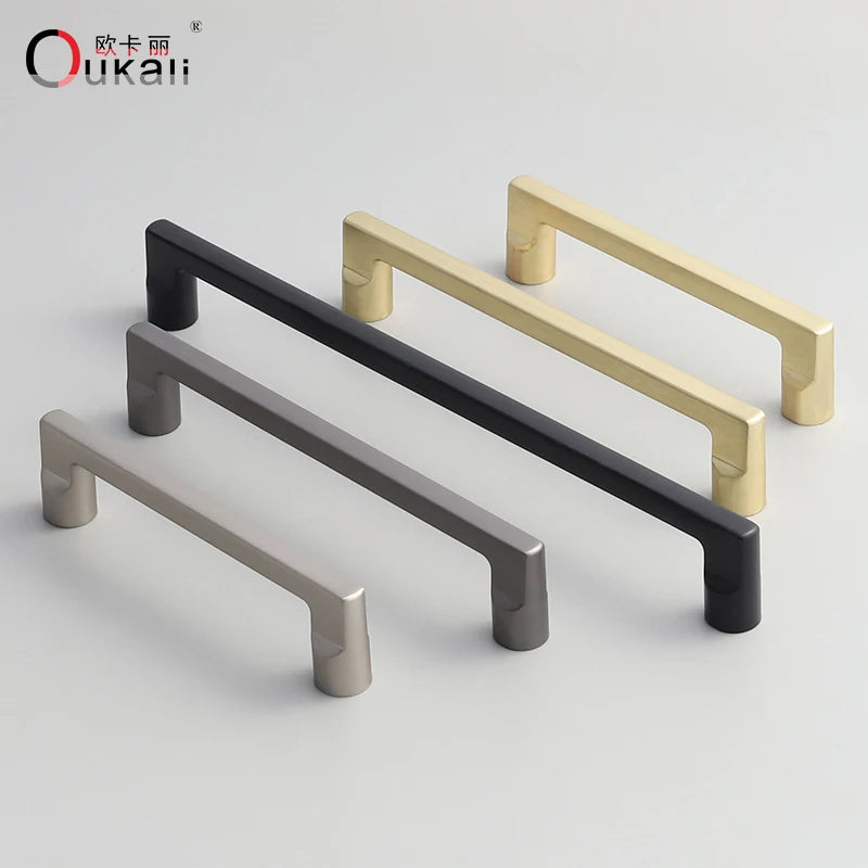 New Style Zinc Alloy Material Modern Gold Cabinet Handle Brushed Nickel Kitchen Cupboard Handles