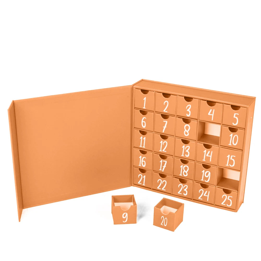 2022 Kids Toy Christmas Cookie Advent Calendar Box 12 Days Countdown Cardboard Gift Packaging with Embossing Printing Handling