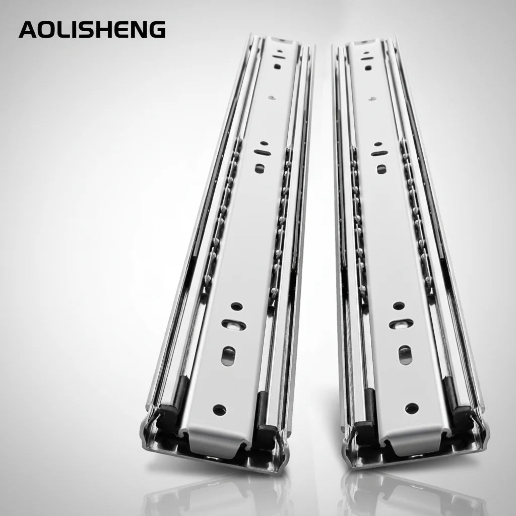 AOLISHENG Modern Heavy Duty Ball Bearing Drawer Slides Three Section Full Extension 68kg Load Capacity for Kitchen & Outdoor Use