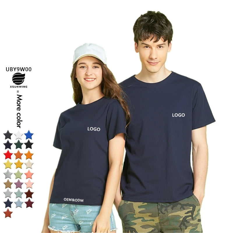 Xsunwing Unisex Cotton Top Men's T-shirts Plus Size Plain Print Graphic Logo Designs Sublimation Blank for Summer Factory