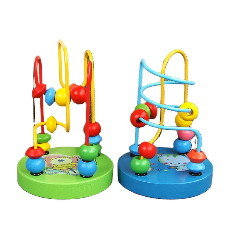 Manufacturer Special Offer Colorful Wooden Animal Pig & Dog Mini Beads Maze Toys Customized Cheap Early Educational Toys