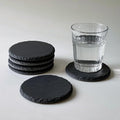 Wholesale 4 Inch Black Slate Coasters Custom Logo for Beer & Drinks Square Round Shape Home & Restaurant Use
