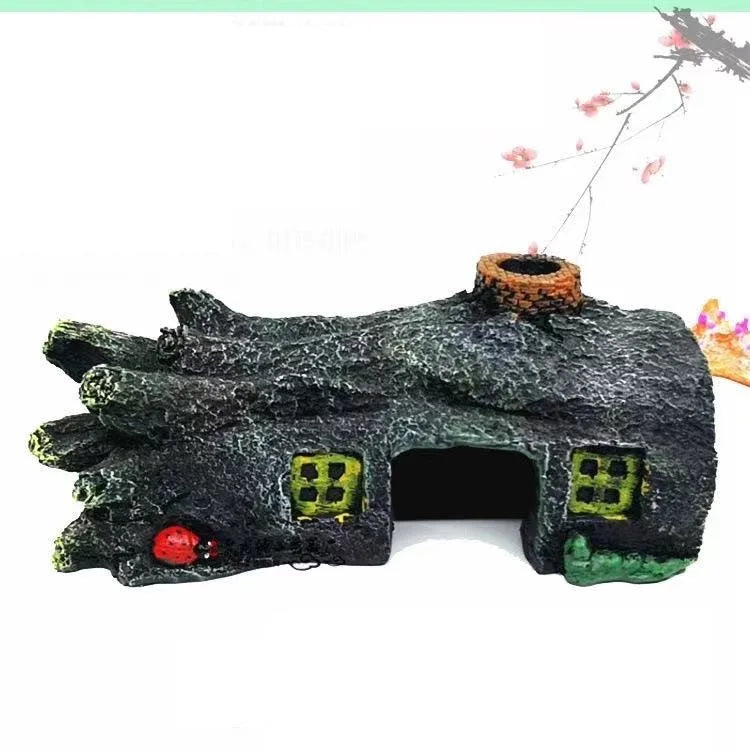 Reptile Hideout Cave Fish Hide Habitat Turtle Basking Shelter High Simulation Rock Resign for Bearded Dragon Aquarium