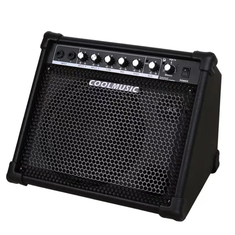 30-watt Wireless Electronic Drum Amplifier Combo Keyboard Speaker Wood Bluetooth Connect 6.35mm Audio Input *2 3.5mm Acceptale