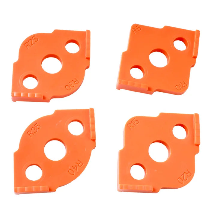 L-HT179 4PCS Radius Router Templates Jig Radius Corners Trimming Router Bit Templates R5 R10 R15 R20 R25 R30 R35 R40 Woodworking