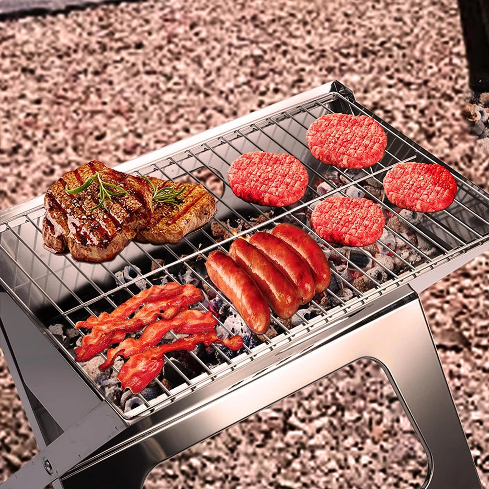 Luxury Outdoor BBQ Extra Large Foldable X Type Charcoal Grill Heavy Duty Rectangular Powder Coating Finish Barbeque Must-have