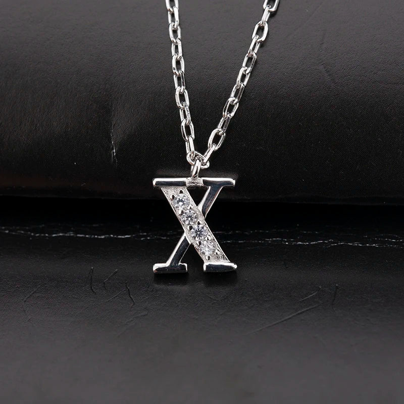 Fashion 925 Sterling Silver Letter Necklace Alphabet Necklace