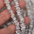 8mm Natural Freshwater White Keshi Pearls Strand Baroque Keshi Pearl