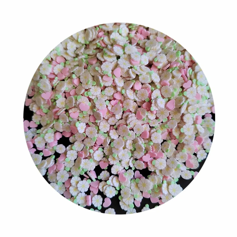 1kg Pink Flower Beautiful Polymer Beads Mini Soft Clay Kids Sensory Play Fillers Art Supplies DIY