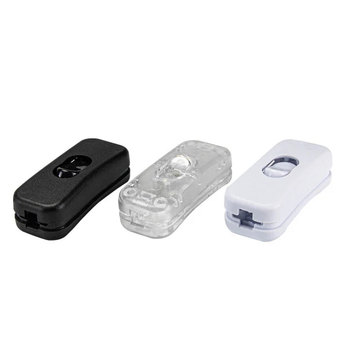 304 Button Switch Universal AC 110-250V Inline Switch Push Button Plastic Rocker Switch