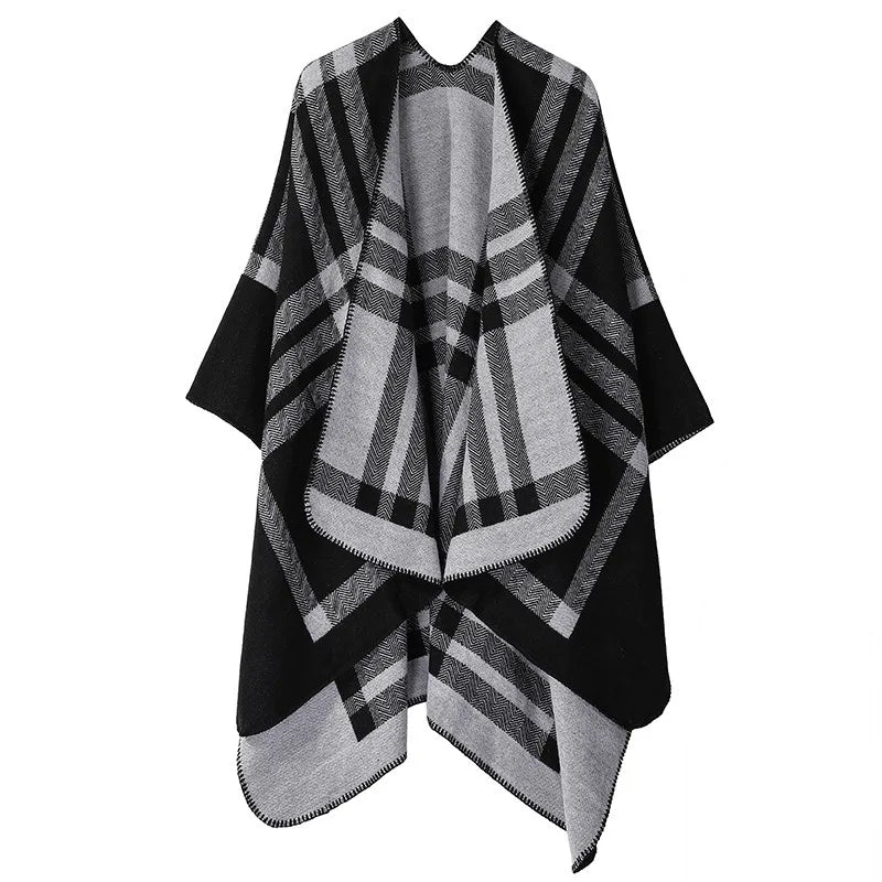 Newest Custom LOGO Autumn Winter Warm Poncho and Capes for Women Oversized Shawls Wraps Cashmere Pashmina Female Bufanda